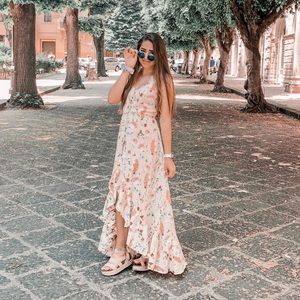 Promesa Pink Floral Maxi Dress